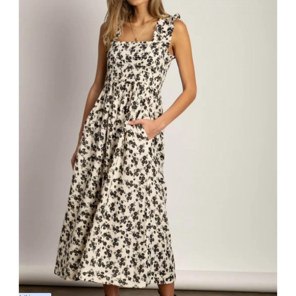 Dylan Mori Smocked Dress Floral Long Size XL